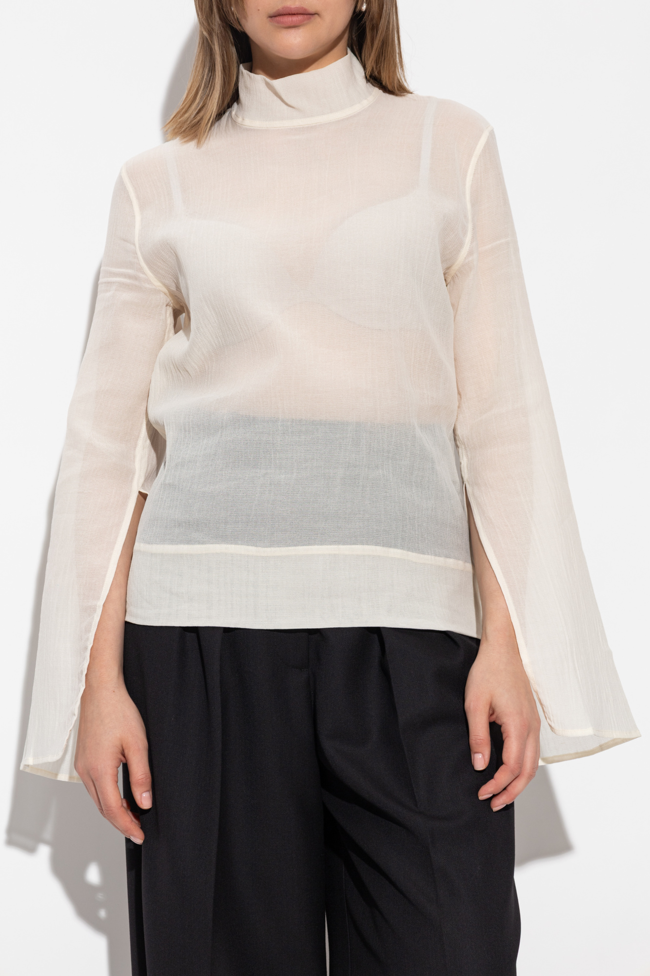 totemeシルクネップCaliブラウス TOTEME Slouch Waist Satin Button-Up Shirt | Nordstrom
